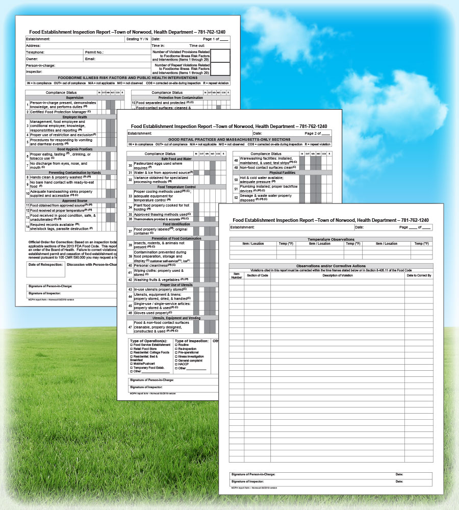 Board of Health Forms
